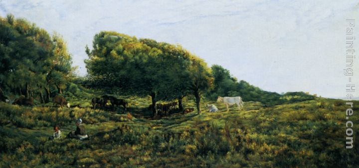 Paysage a Villerville painting - Charles-Francois Daubigny Paysage a Villerville art painting